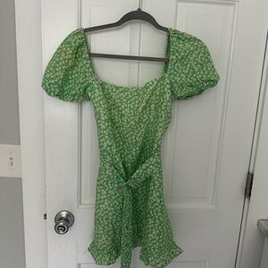 Zara Light Green Floral Dress